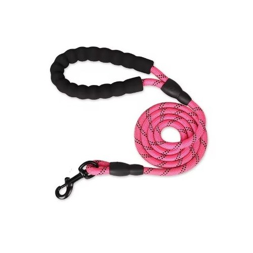 Correa resistente y elegante color rosa para perros