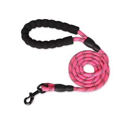 Correa resistente y elegante color rosa para perros