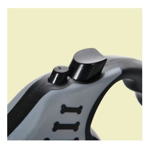 Correa extensible para perro color gris - control y libertad en paseos